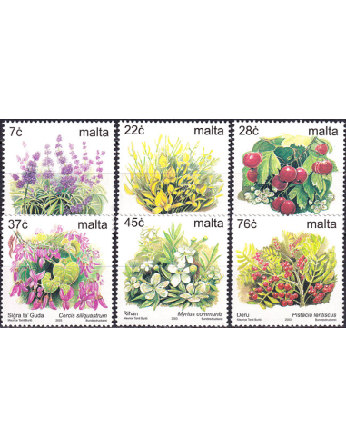 MALTE - n° 1222 à 1227 ** - Fleurs (IV)