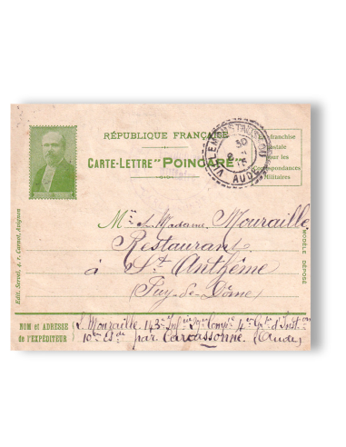 FRANCE - Carte-lettre oblitérée...