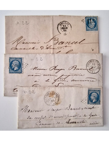 FRANCE - Lot de 3 lettres oblitérées...