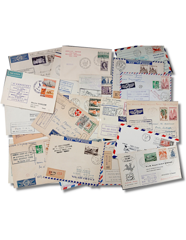 TOUS PAYS - Lot de 35 enveloppes 1er...