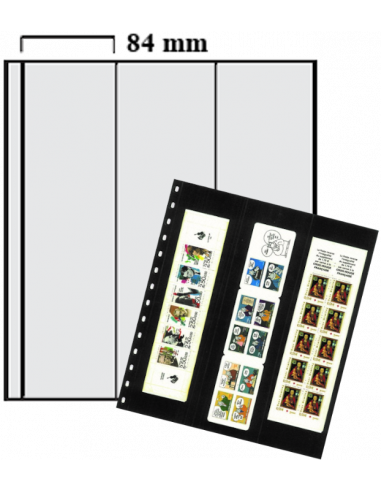 Feuilles GARANT transparentes pour carnets commémoratifs - 3 bandes 84 mm -  (paquet de 5)