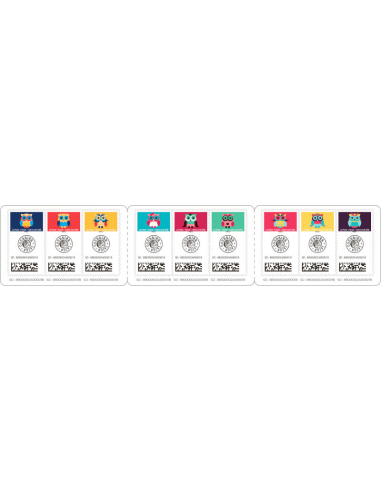 Carnet 9 timbres - Chouette - Lettre verte suivie